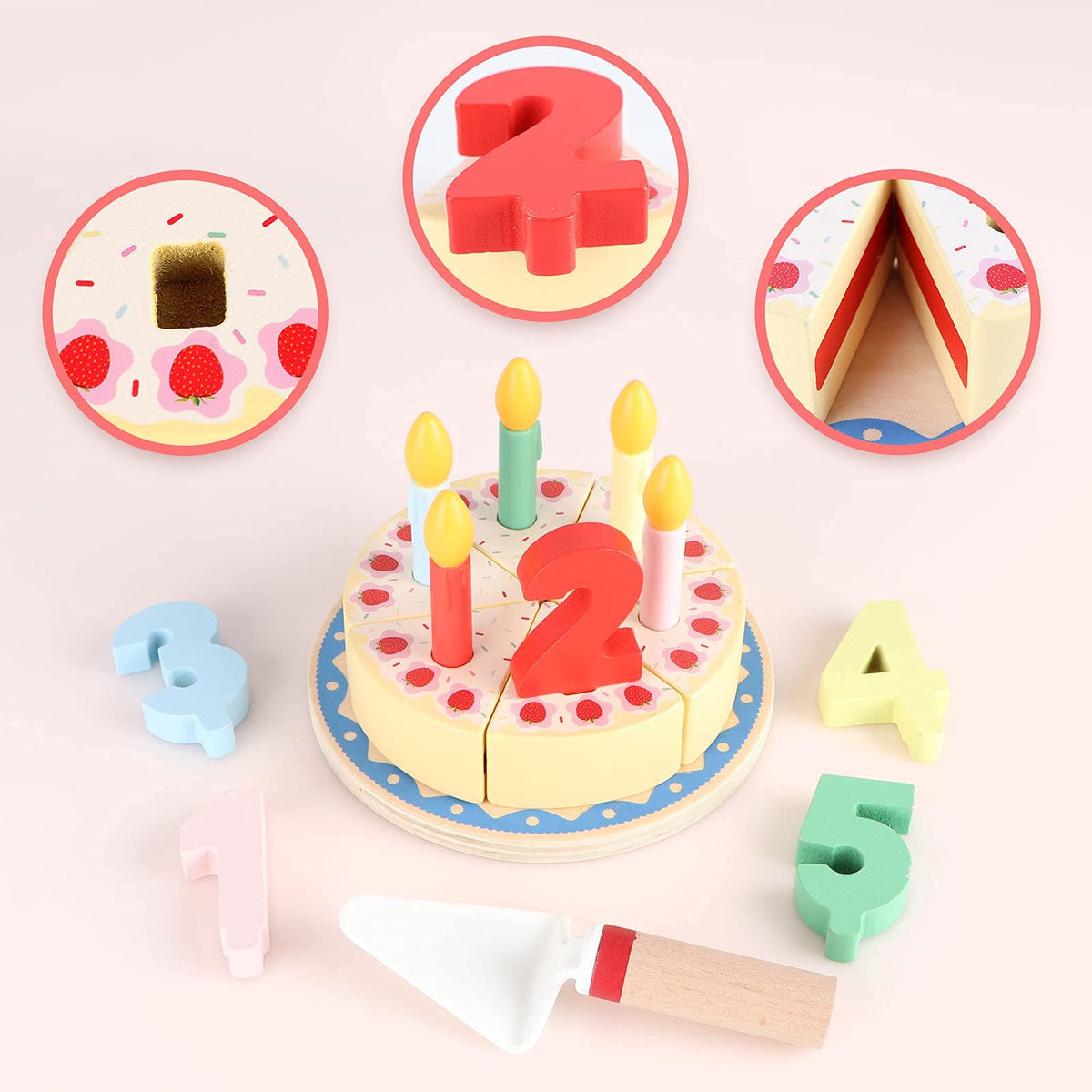 Steventoys colorful wooden pieces invite creative play and color recognition.
