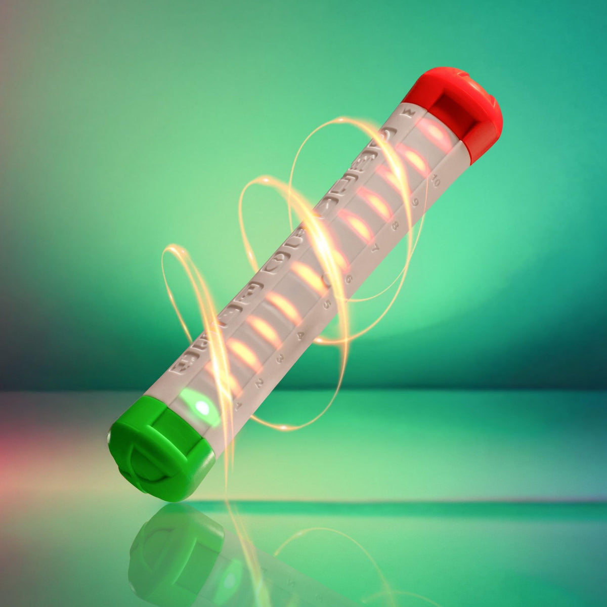 Two AAA batteries power vibrant LEDs for continuous flipping on Stickflip.