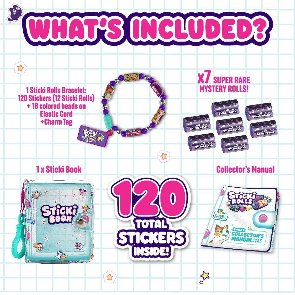STICKI ROLLS Restickable holographic stickers leave no residue.