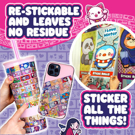 STICKI ROLLS Rolluxe decorates with included Stickies for personalization