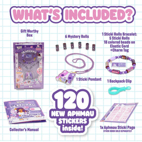 Sticki Rolls sticker book page for tracking favorites and designs.