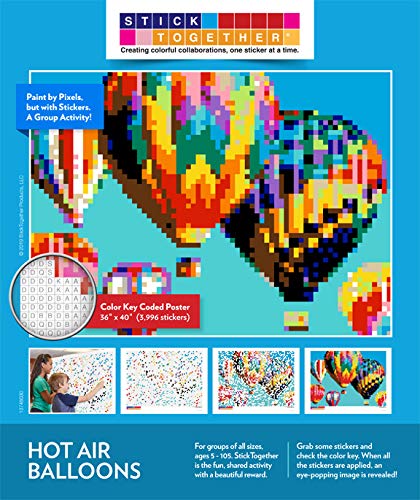 StickTogether huge mosaic poster hot air balloon for a calming group project at home or in class