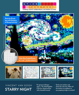 StickTogether Starry Night mosaic poster with 3,996 stickers for family art activity