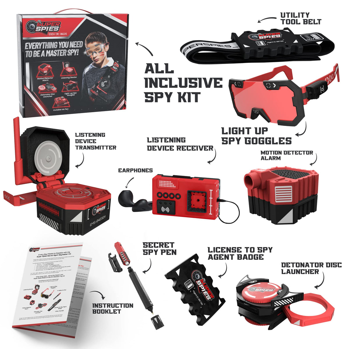 Sticky Lil Fingers Spymaster Kit light-up goggles illuminating nighttime missions