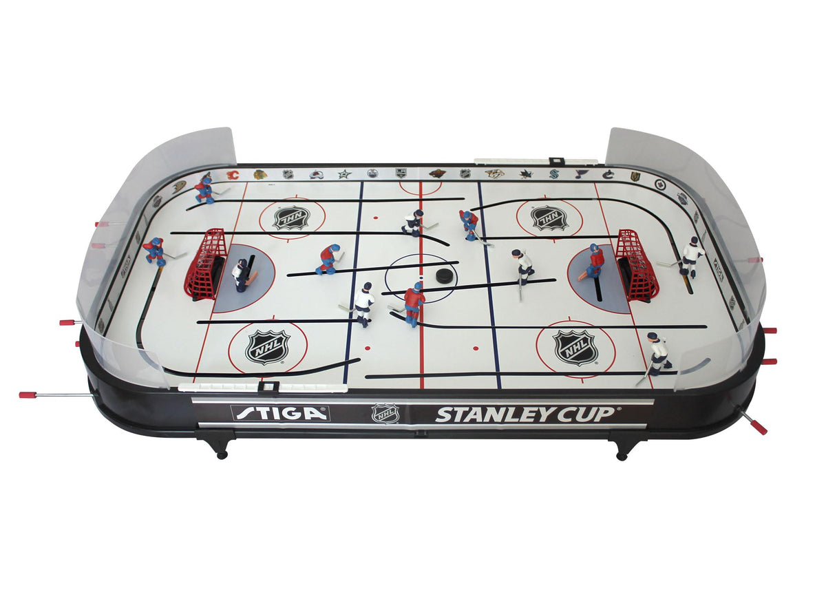 STIGA Stanley Cup 3T table hockey goal counters tracking scores during play.