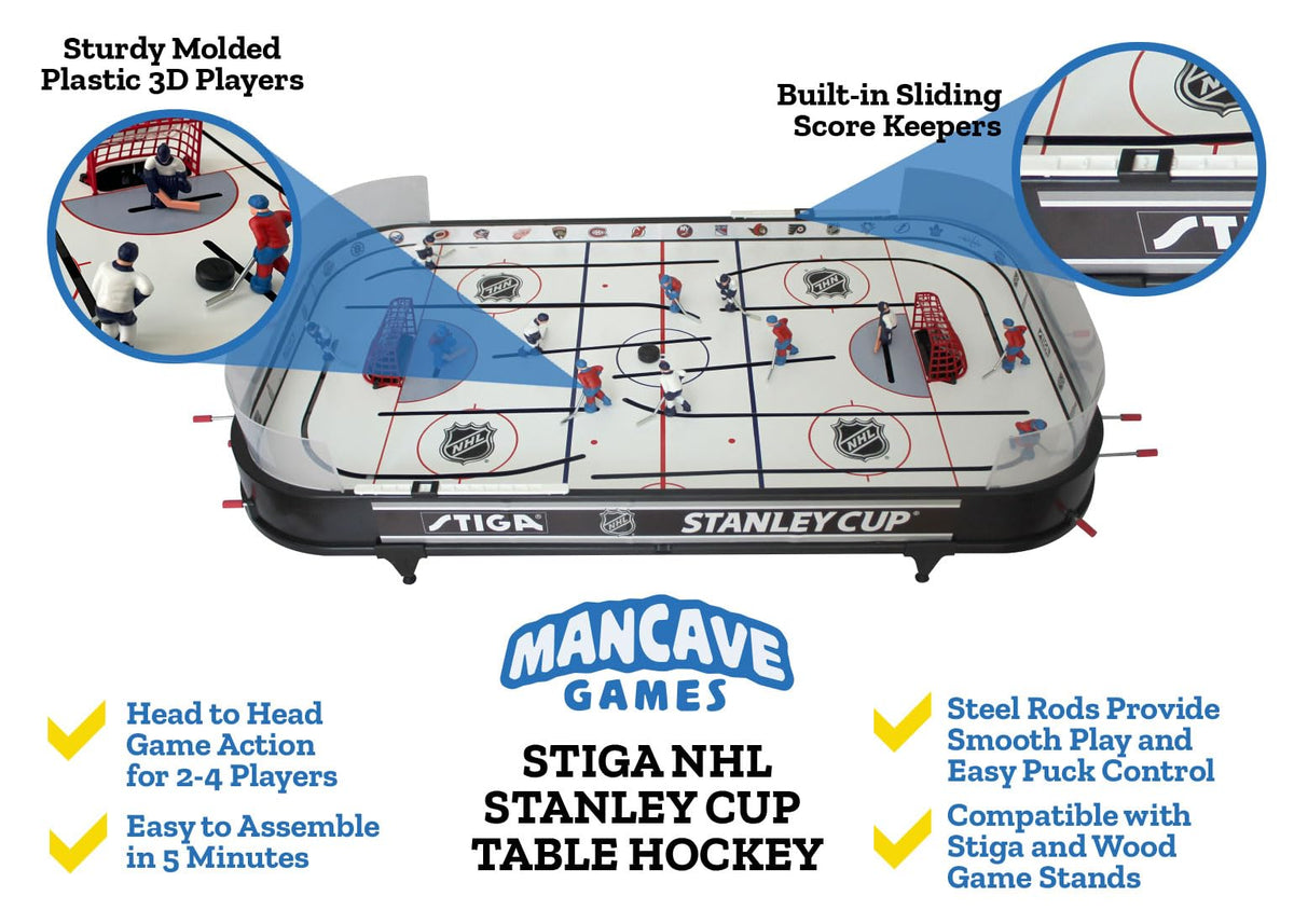 STIGA Stanley Cup 3T table hockey red team ready for intense matchups.
