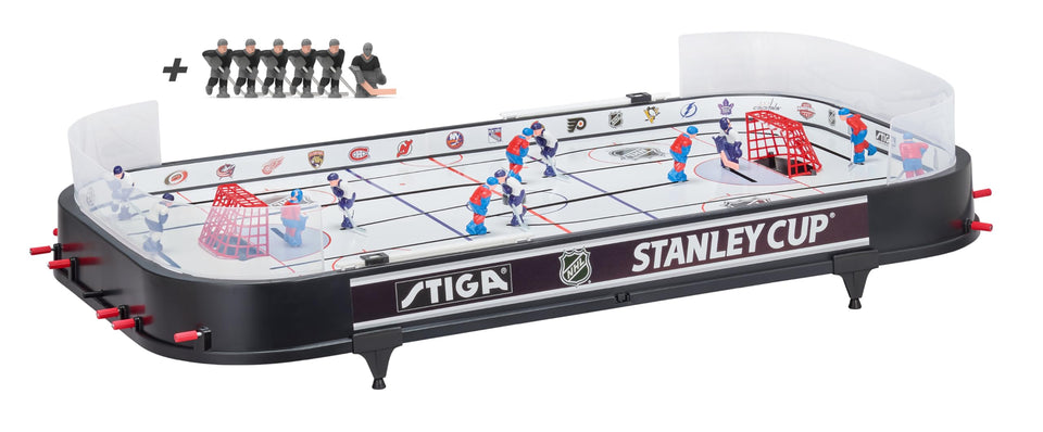 STIGA Stanley Cup 3T table hockey white team in action for fast play.