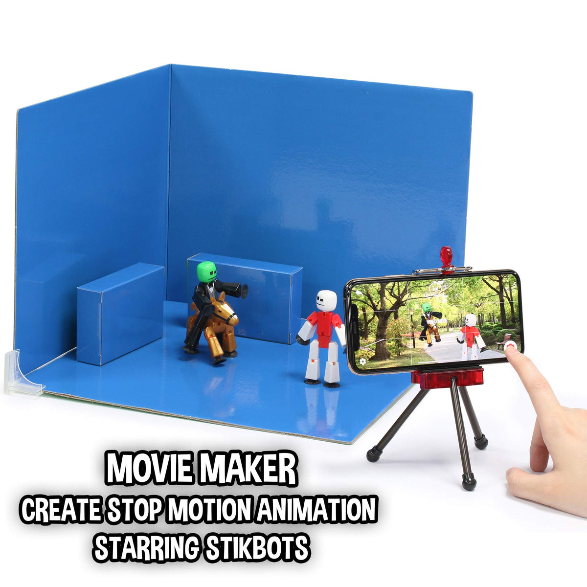 StikBot Zanimation Studio suction cups keep figures stable during shoots.