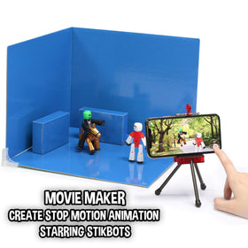 StikBot Zanimation Studio suction cups keep figures stable during shoots.