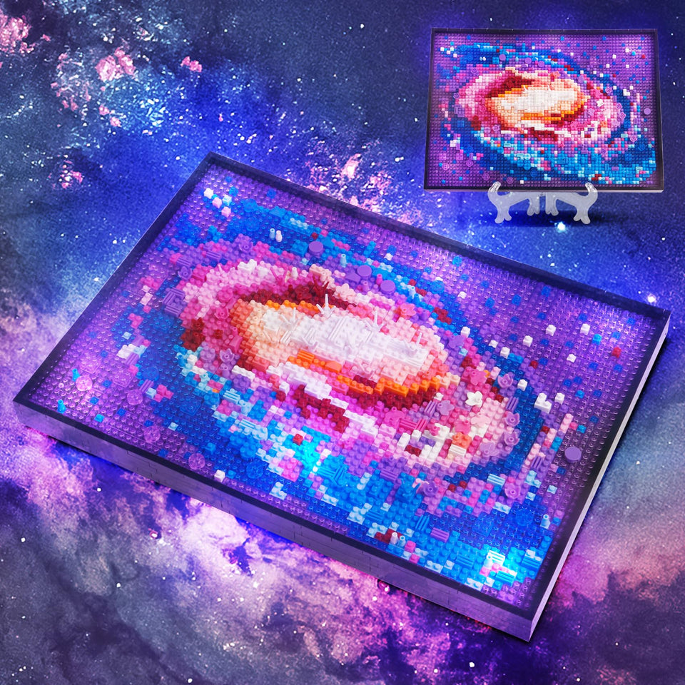 STMIGAIBLOCKS Milky Way wall art assembly pieces, a satisfying DIY challenge for space lovers.
