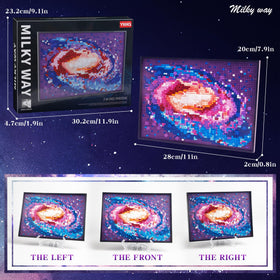 STMIGAIBLOCKS space-themed wall art displayed as a centerpiece.