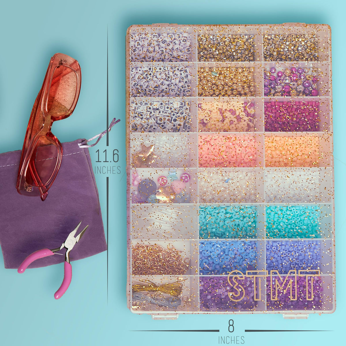 STMT D.I.Y. Glitz Bead Case threads and cords enable stackable looks.