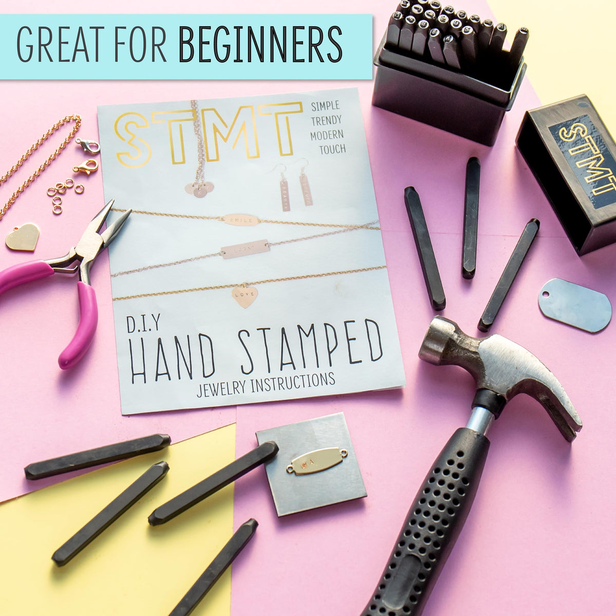 STMT personalized jewelry necklace crafted with stamped words