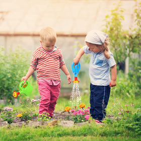 STOBOK two-pack cartoon watering cans set ideal for kids gardening