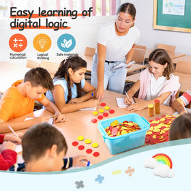 Stochastic Box counting chips for hands-on math exploration at home or class