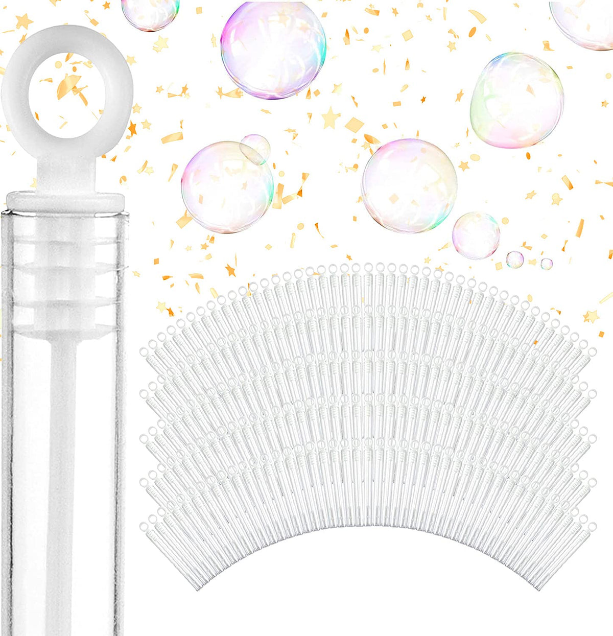 Stock Your Home wedding bubbles with circle-top wands for elegant exits