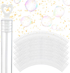 Stock Your Home wedding bubbles with white heart top wands for a charming send-off
