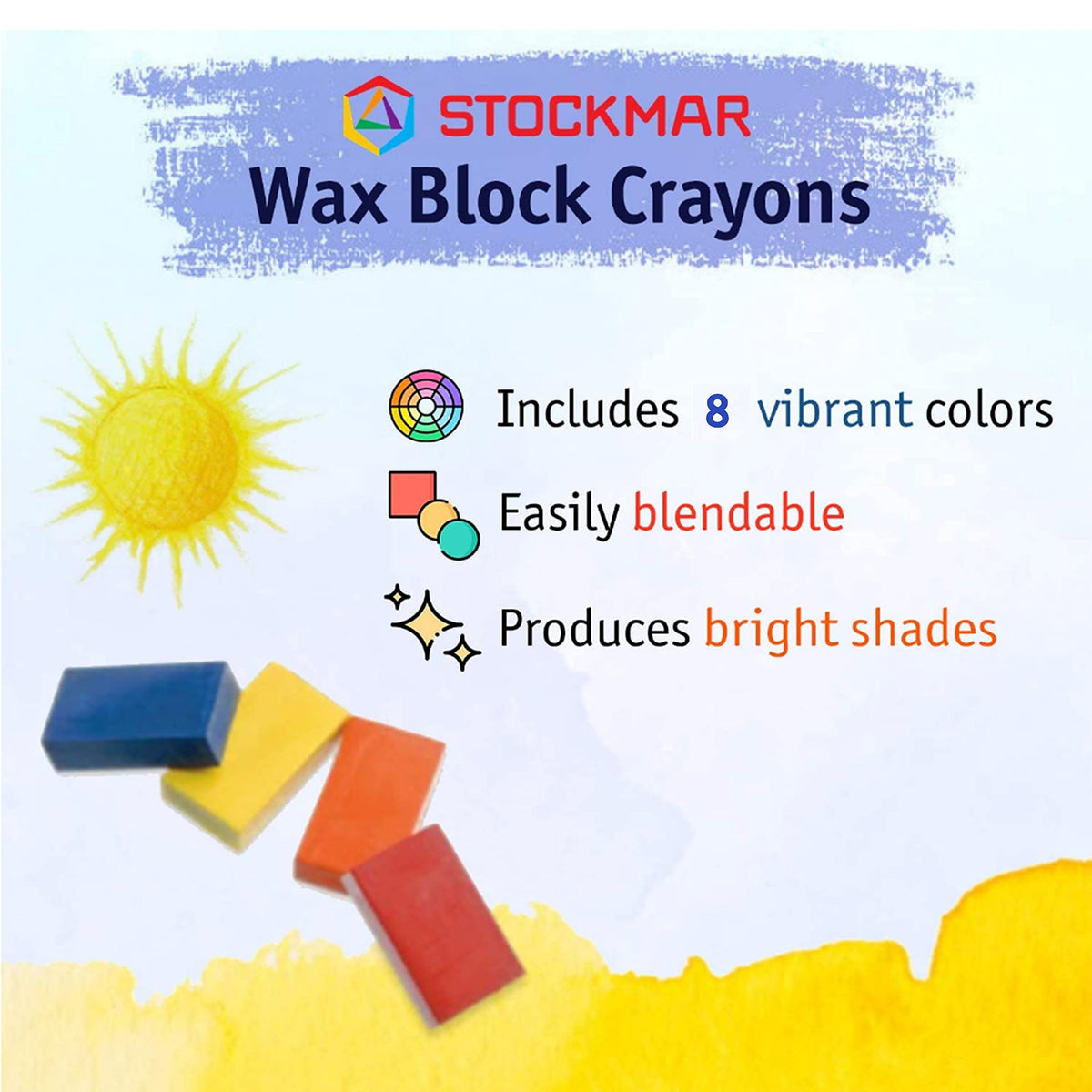 Close-up of Stockmar crayons showing natural beeswax texture and pigments
