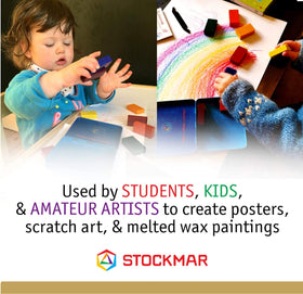 Color range from carmine red to red violet in Stockmar set