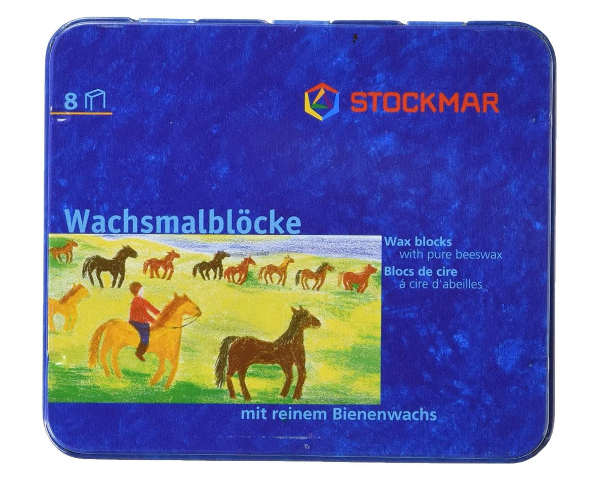 Vibrant color swirl from eight Stockmar wax blocks for creative drawing