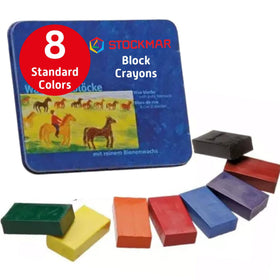 Stockmar waterproof beeswax blocks in tin offer durable, vibrant color.