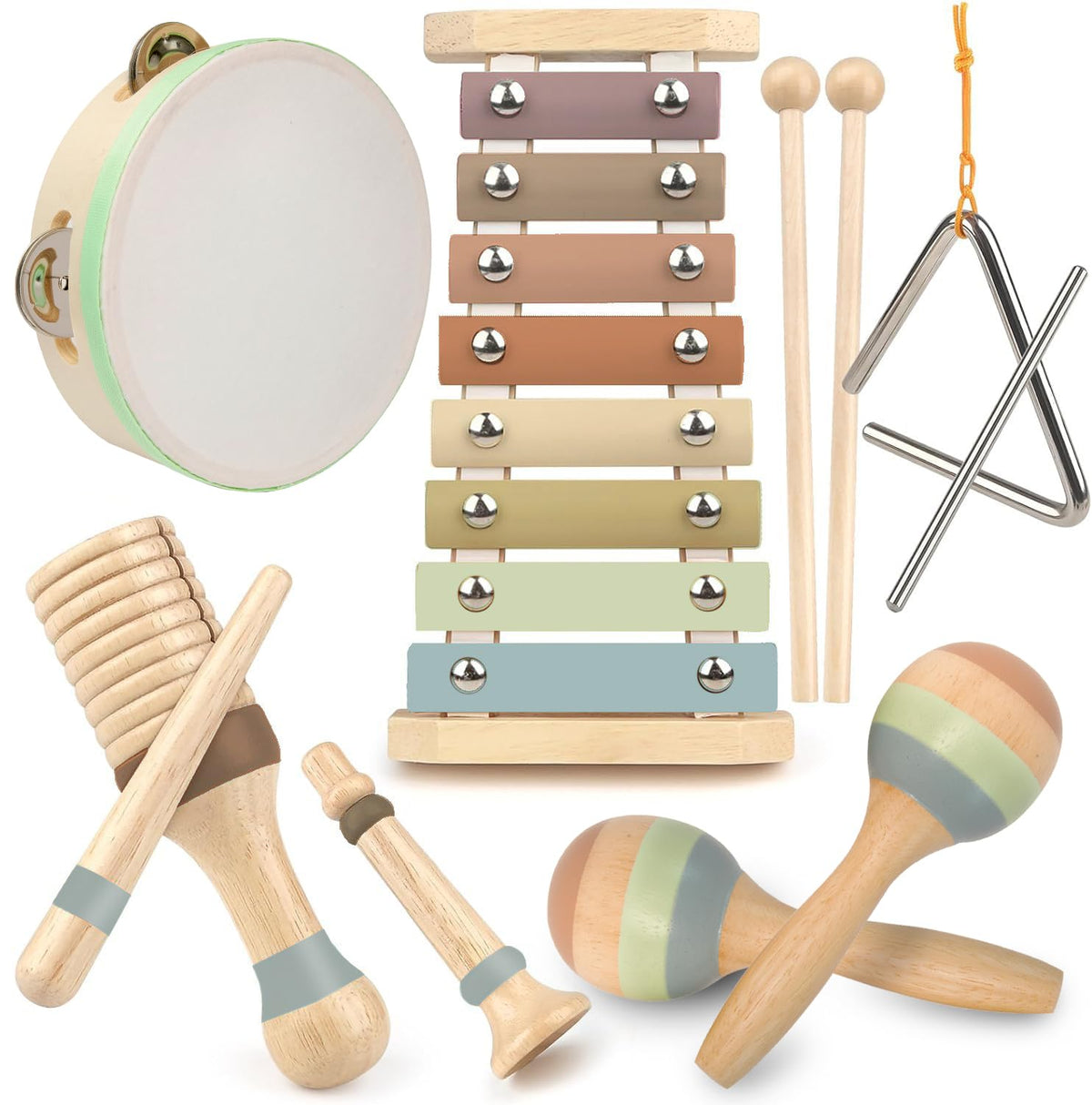 Stoie's 8-tone xylophone invites kids to explore rhythm with colorful, safe wooden keys.
