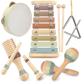 Stoie's 8-tone xylophone invites kids to explore rhythm with colorful, safe wooden keys.