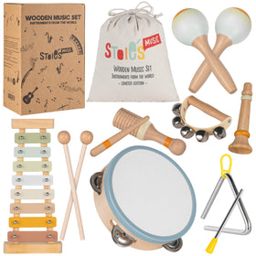 Stoies wooden xylophone with mallets promotes rhythm development and hands-on exploration.