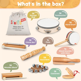 Stoie's wooden castanet supports fine motor skills through lively play.