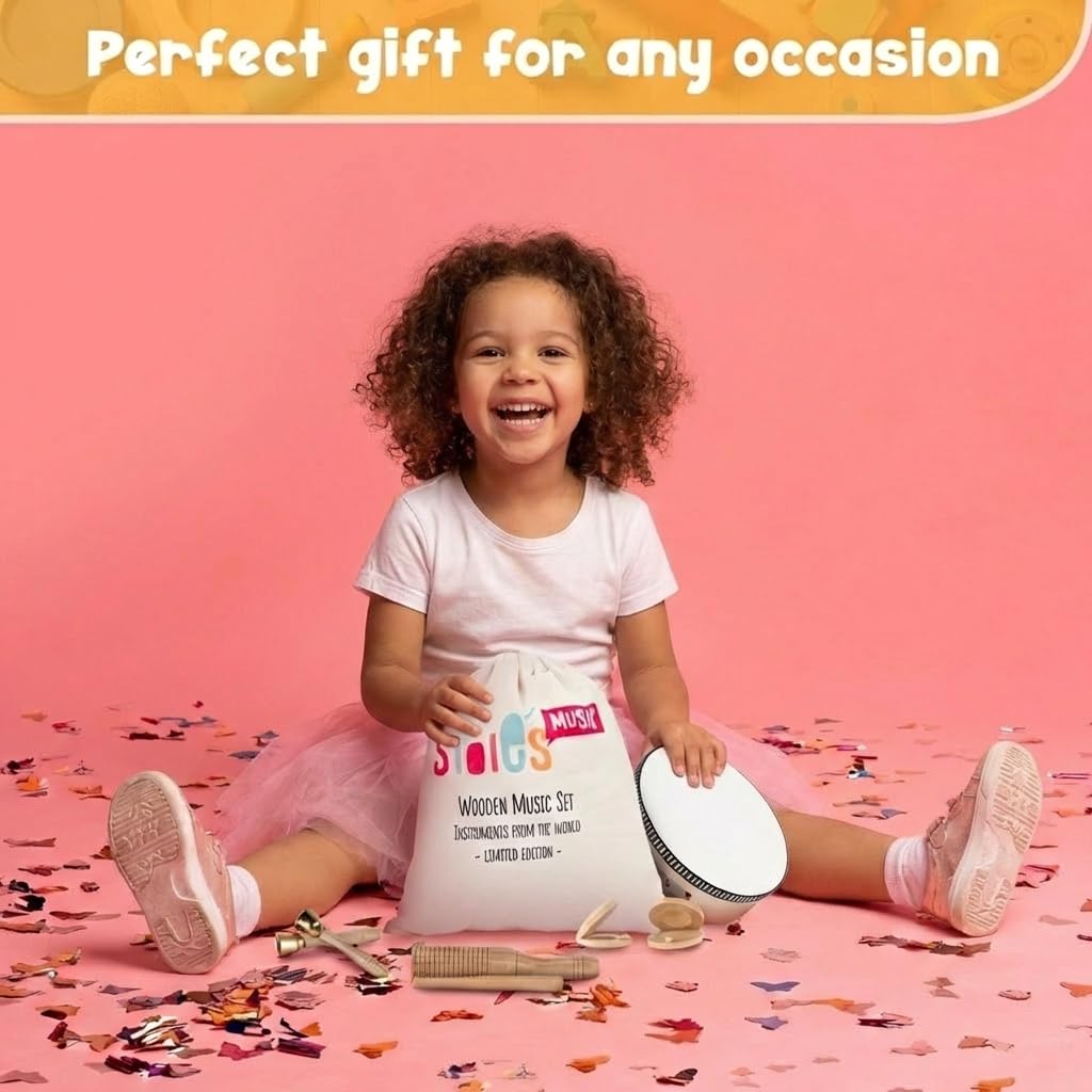 Stoie's wooden toddler sleigh bells bring cheerful jingles to songs and pretend play.