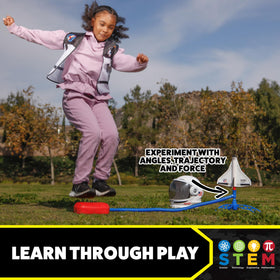 Stomp Rocket adjustable launch stand enabling custom trajectories
