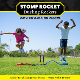 Stomp Rocket eight rockets ready for big aerial launches in your yard.