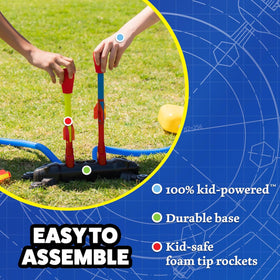 Stomp Rocket foam-rockets emphasize safe play with soft tips for kids.