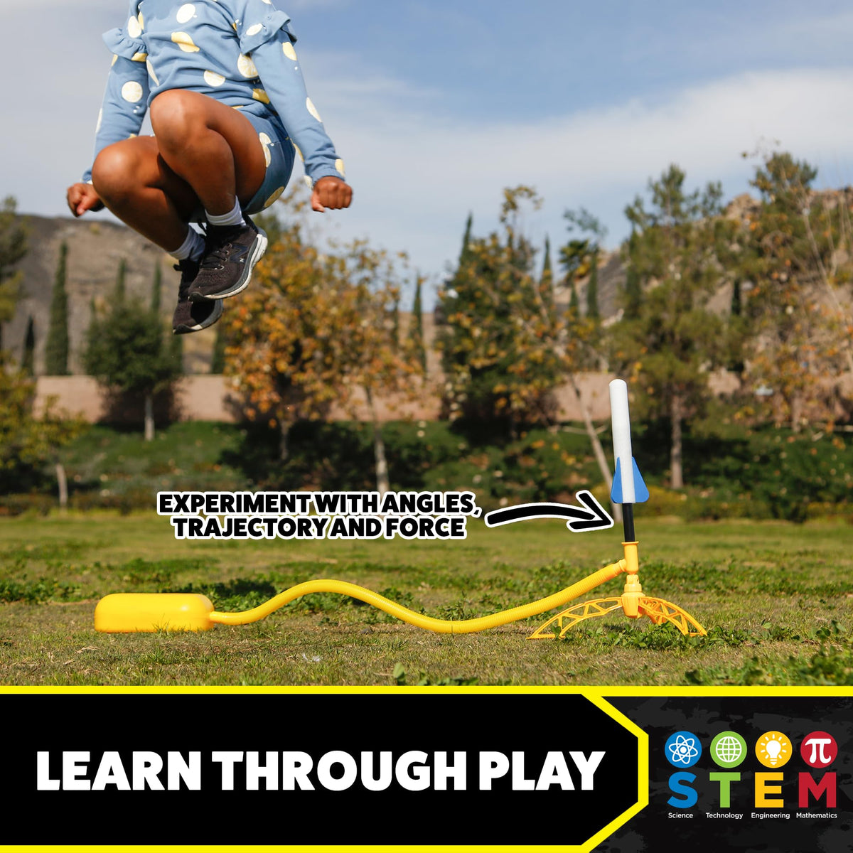 Stomp Rocket Jr Glow glow-in-the-dark rockets lighting dusk backyard play