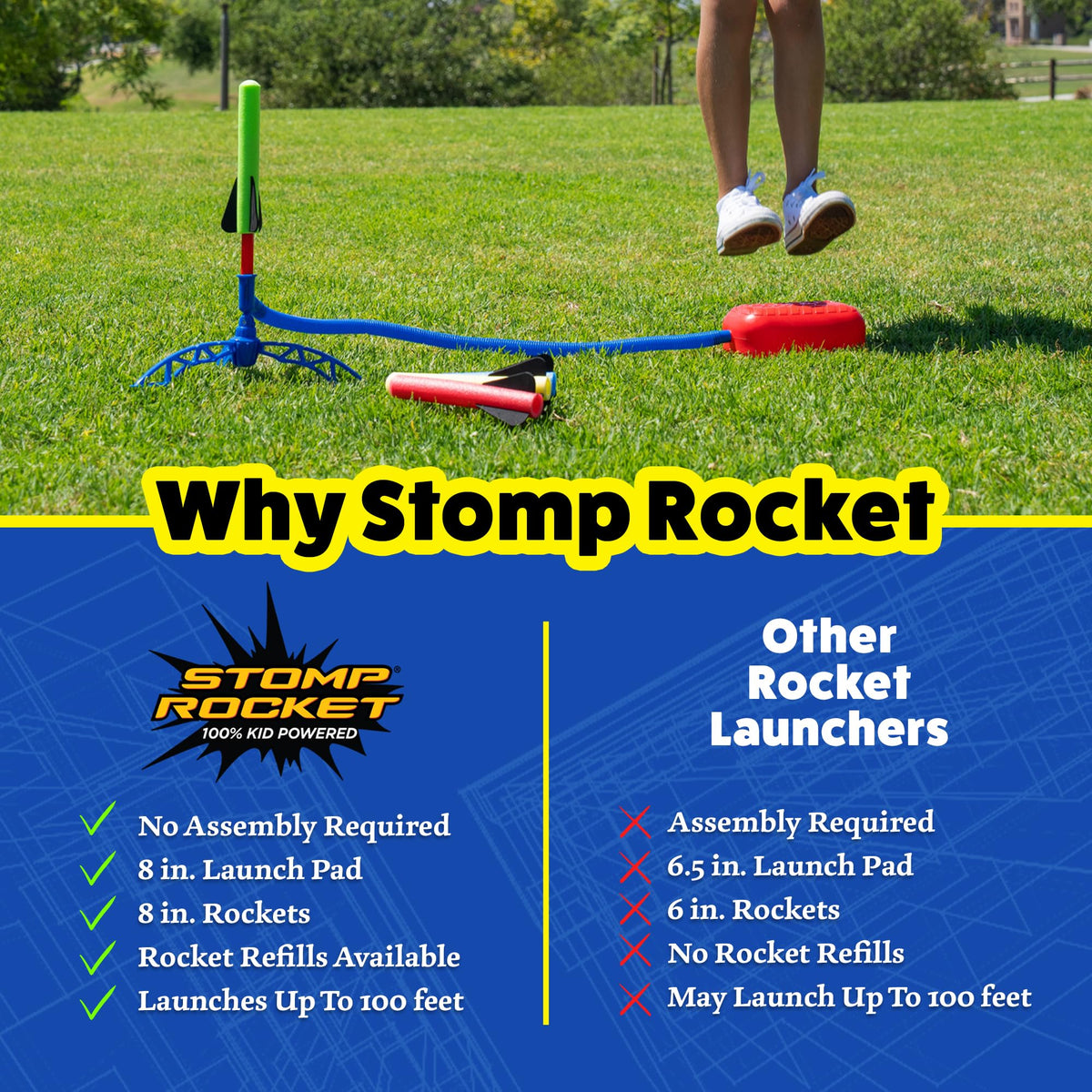 Stomp Rocket Jr Glow foam rocket for safe outdoor play