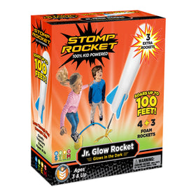 Stomp Rocket Jr Glow launch stand in action, boosting backyard STEM play