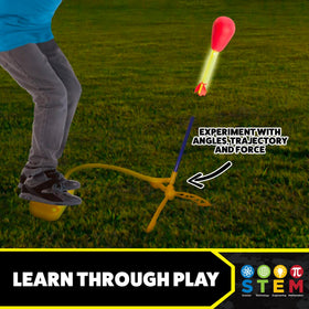Stomp Rocket launch pad and air hose setup for easy play.