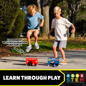 Stomp Rocket Rescue Racers decals let kids personalize cars for creativity.