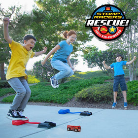 Stomp Rocket Rescue Racers police car joins a race for imaginative STEM fun.