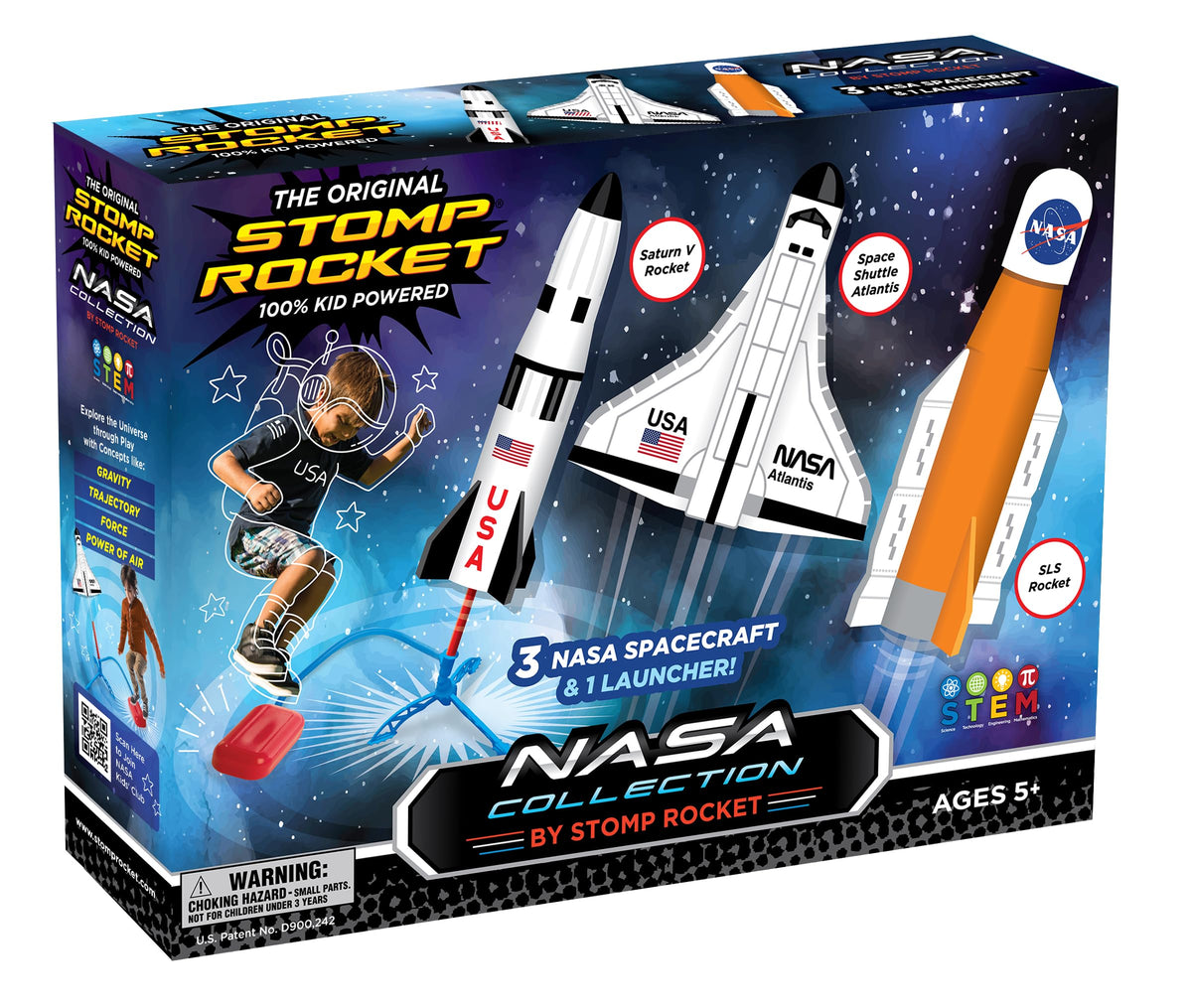 Stomp Rocket Space Collection launcher in action for backyard STEM play