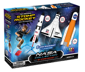 Stomp Rocket Space Collection launcher in action for backyard STEM play
