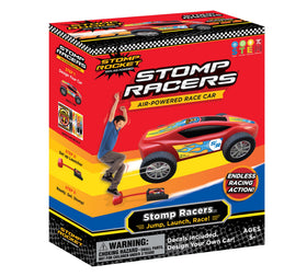 Stomp Rocket Stomp Racers car and launcher offer hands-on, air-powered racing.