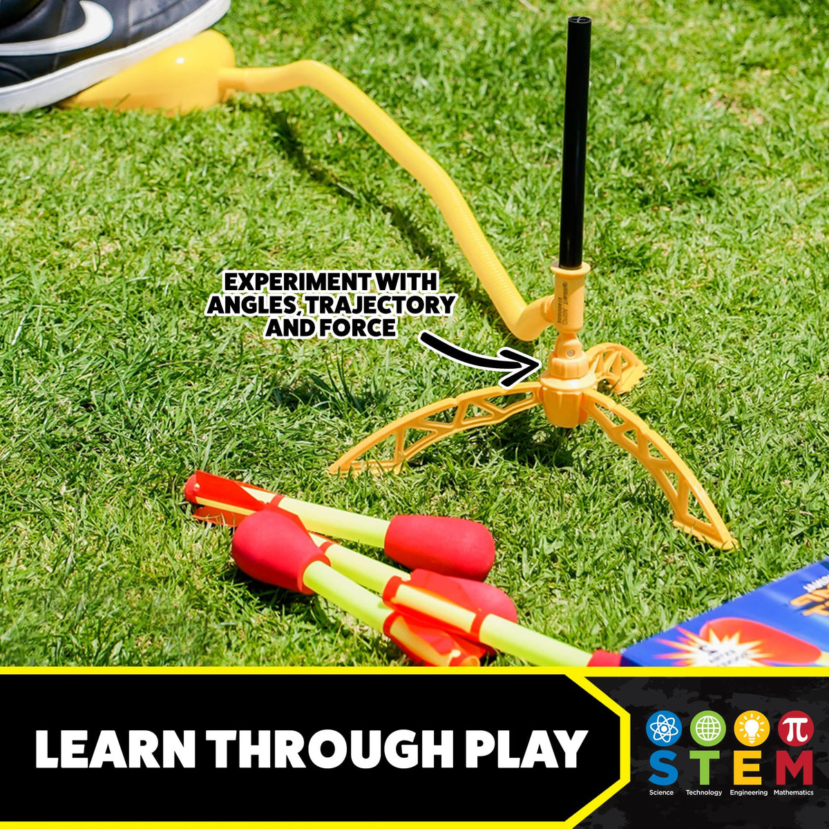 Stomp Rocket Ultra foam-tipped rockets safe for kids' play.
