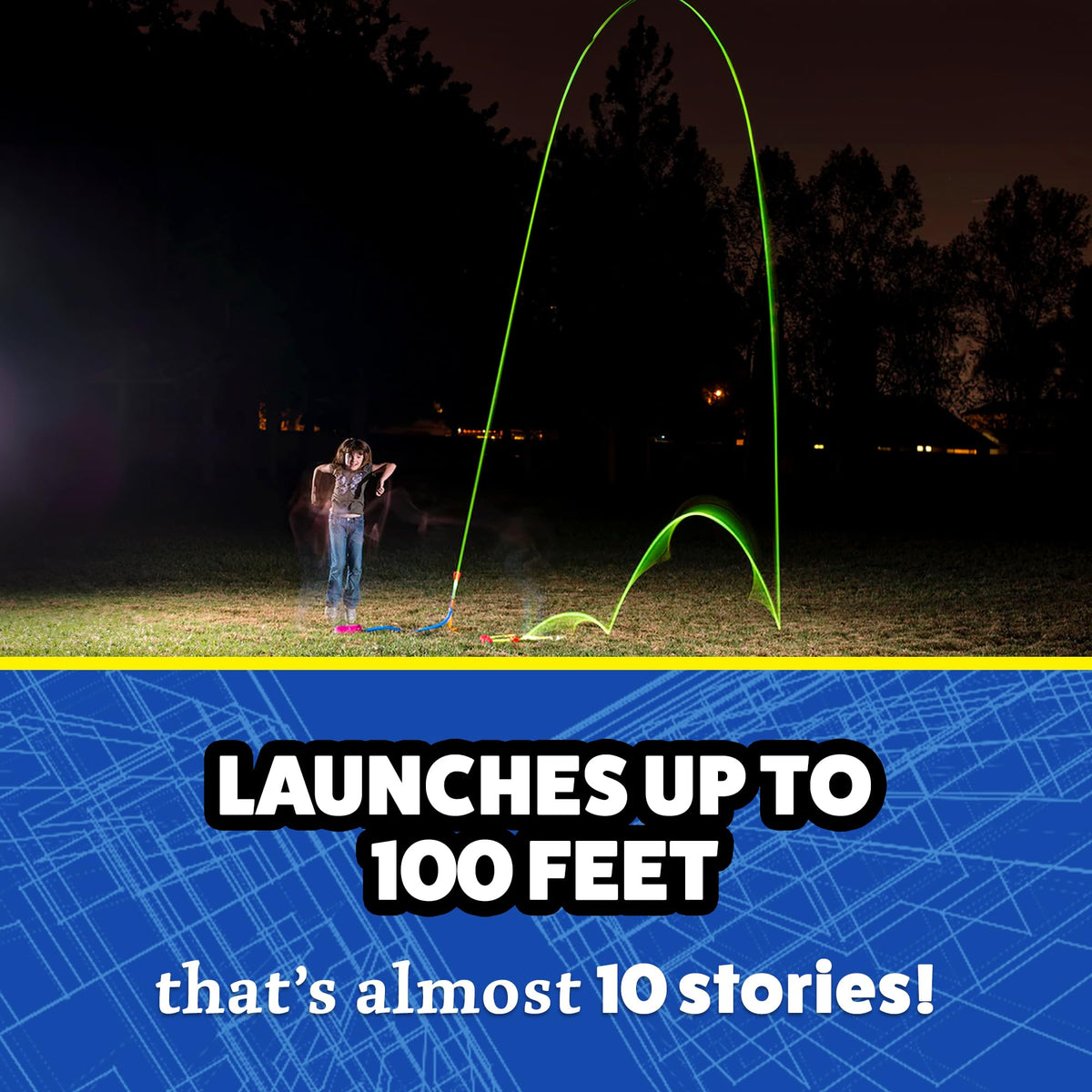 Adjustable stand for Stomp Rocket Ultra LED enabling STEM exploration.