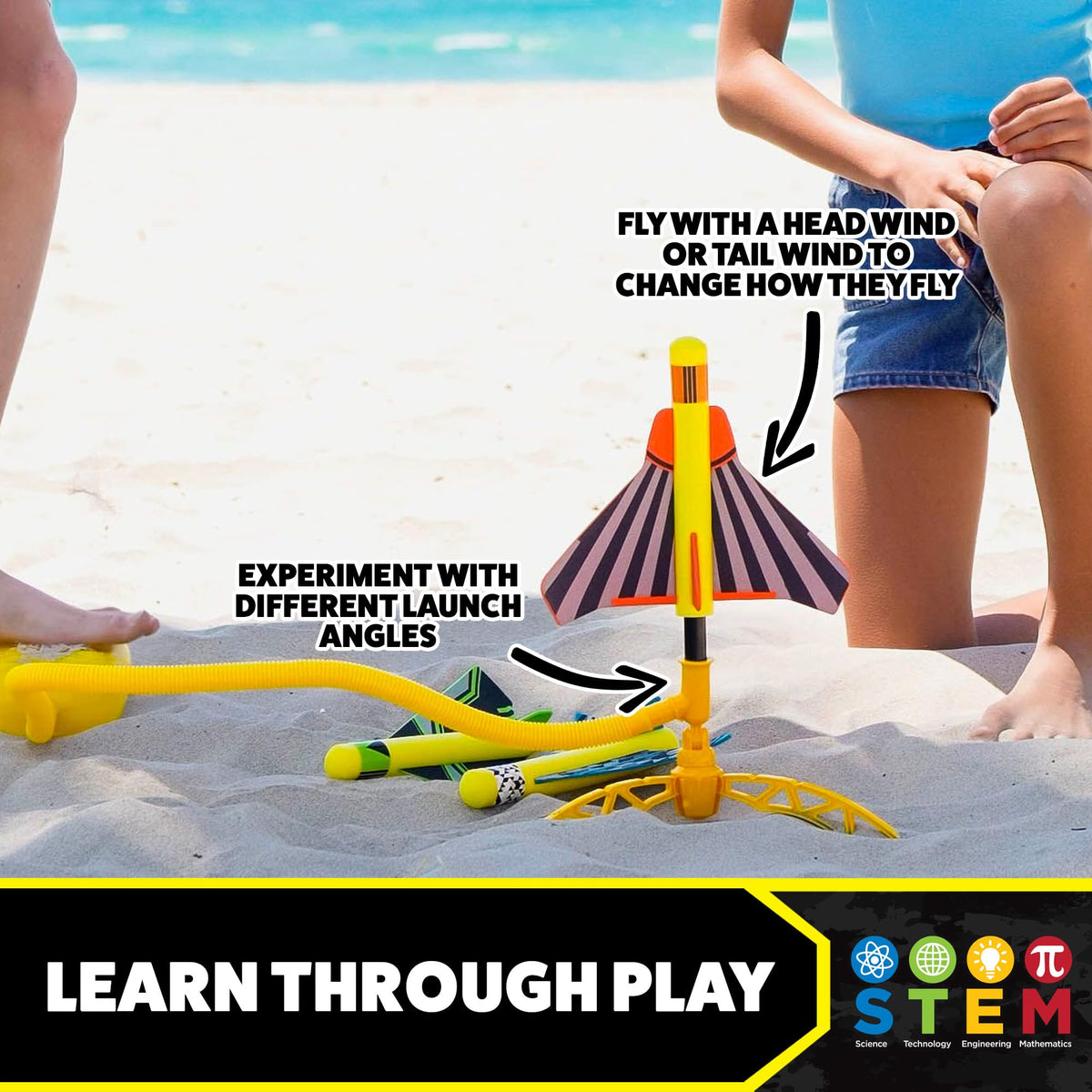 Stomp Rocket Wildcat plane executes wild tricks during park or yard adventures.