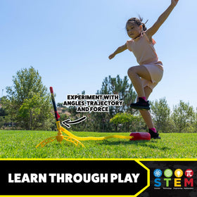 Close-up of Stomp Rocket X-Treme foam-tipped rocket for safe play.