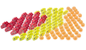 Stonemaier Finspan wooden fish tokens on display for durable, colorful gameplay variety.