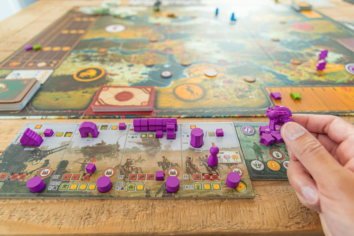 Scythe Invaders from Afar enables 7-player games with expanded setup and options.