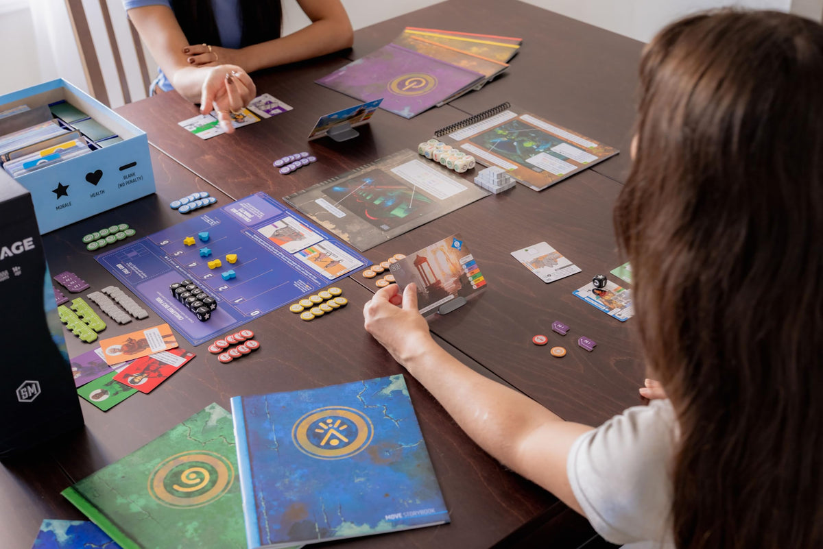 Stonemaier Vantage cooperative play encourages teammates to coordinate across distances.