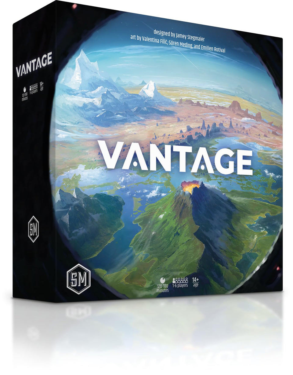 Stonemaier Vantage first-person view invites immersive cooperative exploration across a vast planet.